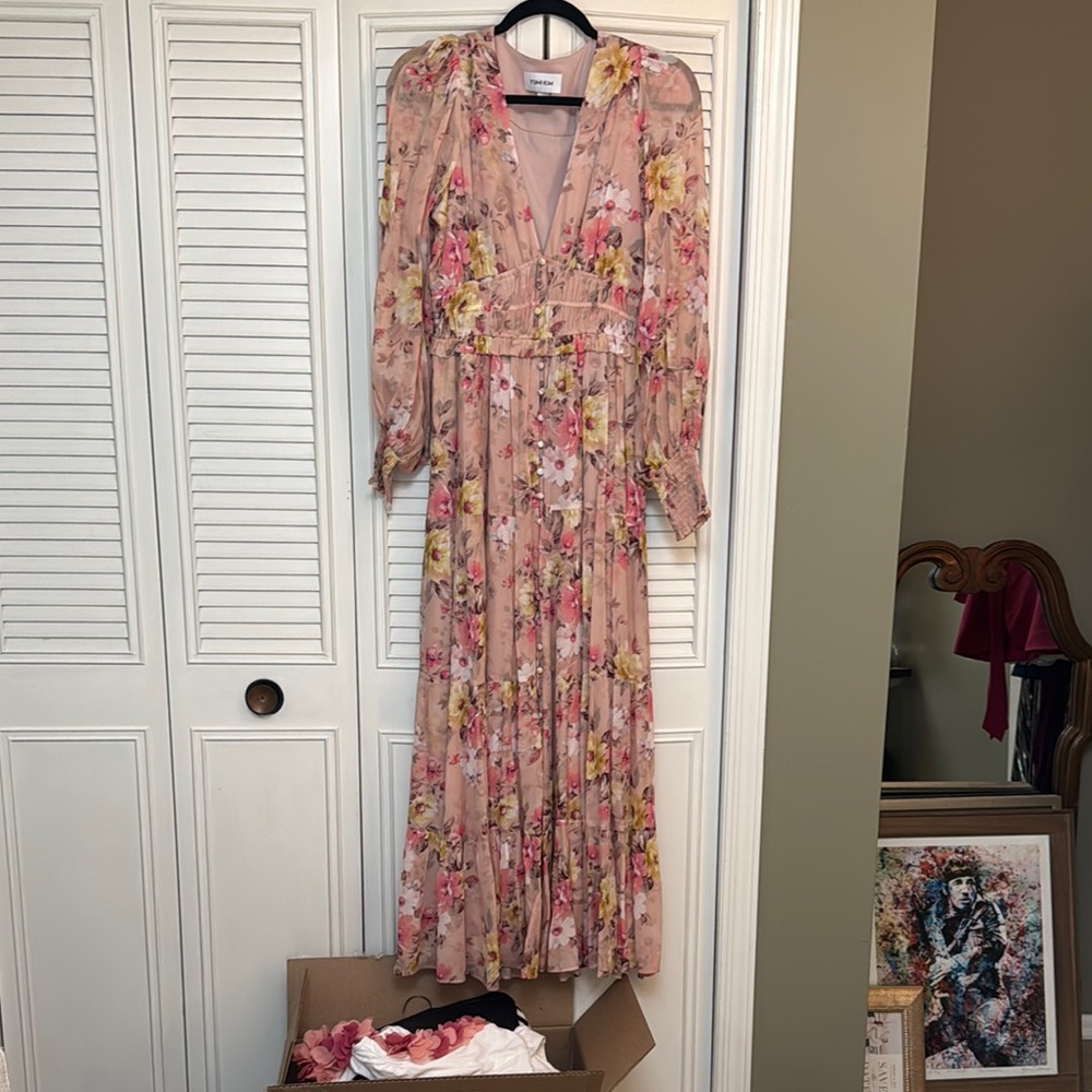 Revolve - Pink Floral Long Sleeve Dress